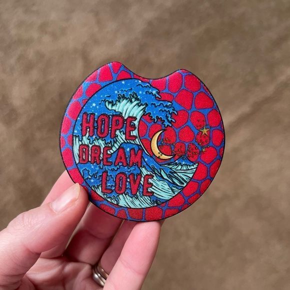 Hope Dream Love Ocean Car Coaster Set | Car Accessories - Picture 4 of 12